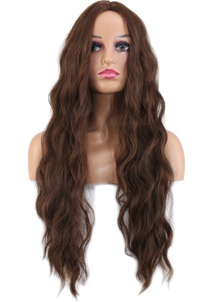 Uzun Su Dalgası Fiber Sentetik Peruk / Kahve Karamel fiyatları