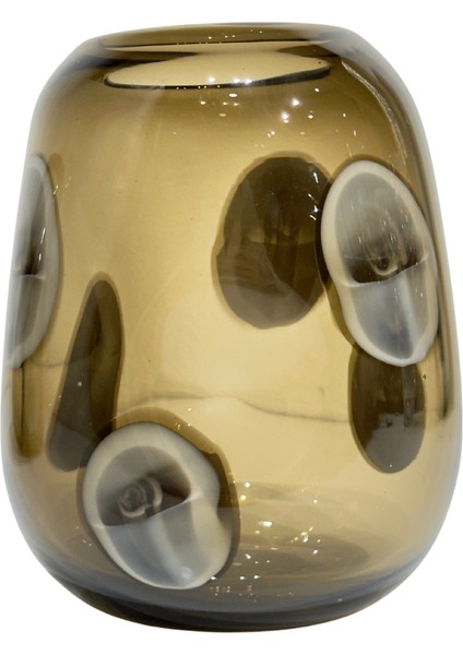 Kahve Sıcak Cam Desenli Vazo Küçük