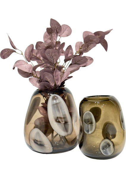 Kahve Sıcak Cam Desenli Vazo Küçük fiyatları