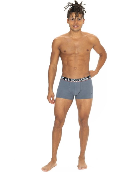 U.s Polo Assn. 80533 Erkek Pamuklu 3'lü Boxer-Bordo&siyah&antrasitmelanj fiyatları