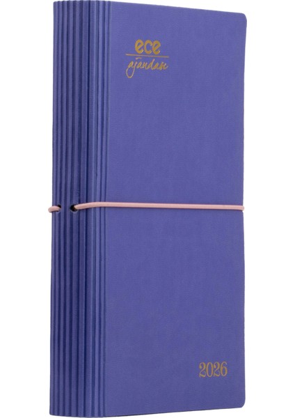 Ece-Yeni Akçay Lila Çizgili Günlük 12X18 2026 fiyatları