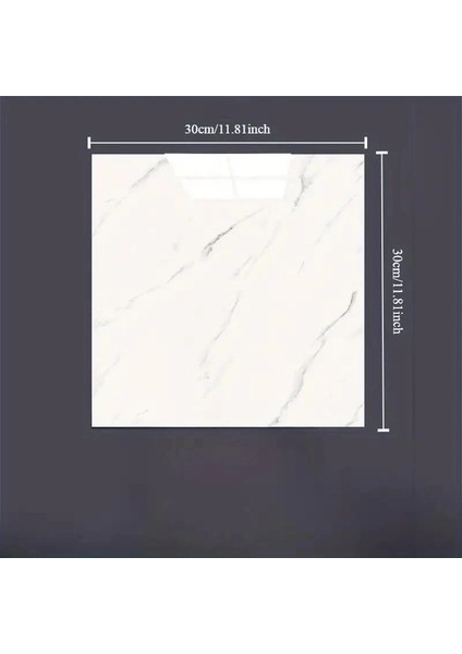 Buğz Beyaz Mermer Desenli Alüminyum Plastik Duvar Sticker (30*30)