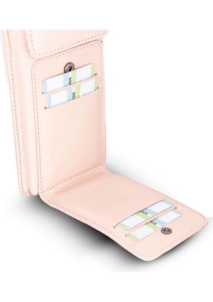 Avjin 6.9 Inch Uyumlu Deri Kılıf Cüzdan Askılı Erc5 Pembe fiyatları