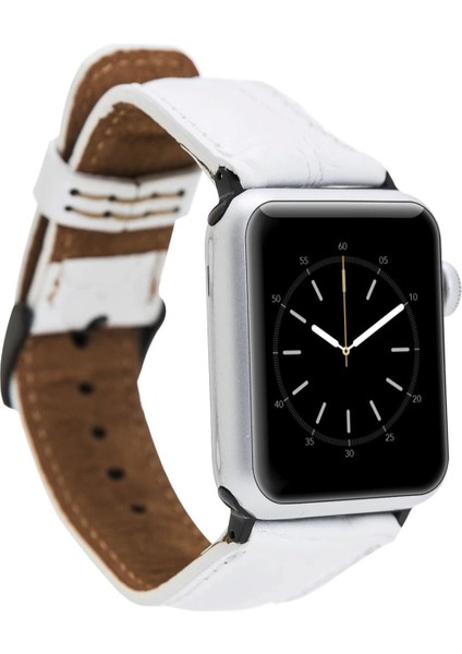 Apple Watch Uyumlu Deri Kordon 42-44-45MM F3 Beyaz
