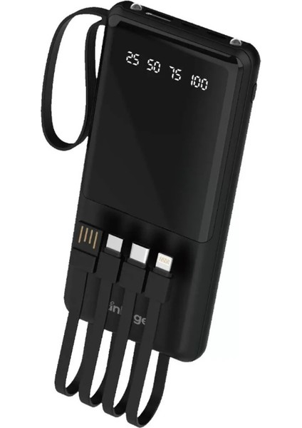 Lkp-52 - 10.000 Mah Usb-A Dahili Type-C, Mikro, Lightning Kablolu, LCD Taşınabilir Powerbank fiyatları