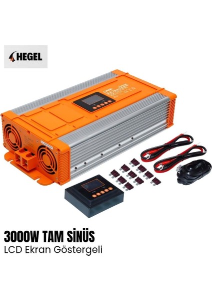 Tam Sinüs Inverter 3000W LCD Göstergeli - 12V fiyatları