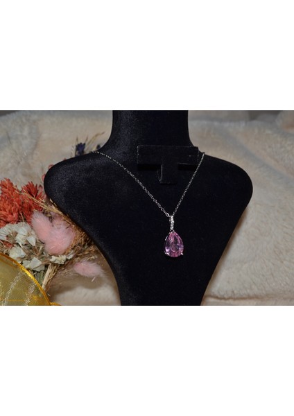 Şık Damla Figürlü Silver Çelik Kolyeler