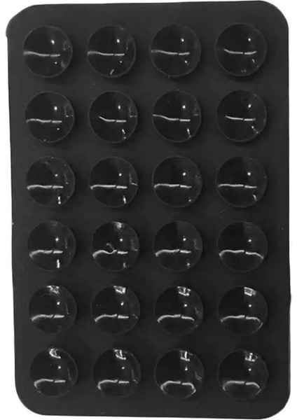 Silikon Vantuzlu Telefon Tutucu Sticker Vakumlu Askı Siyah Silikon Cn