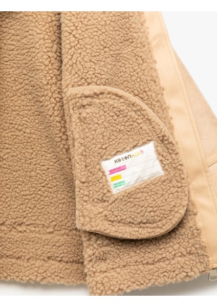 Uzun Kollu Peluş Astarlı Gömlek Yaka Ceket fırsatları