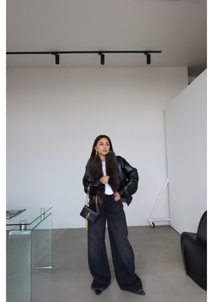 Beli Asimetrik Düğmeli Wideleg Jean