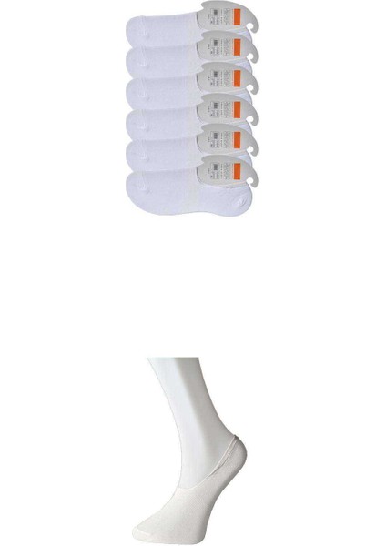 Beyaz Erkek Babet Çorap 6 Çift