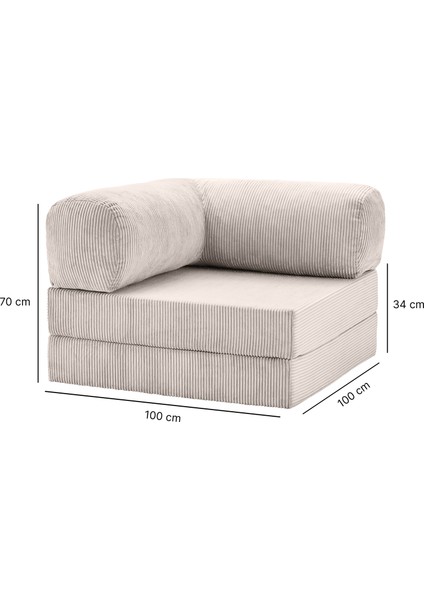 Modüler Köşe Minderi 100X100 Fitilli Kadife, Rahat, Dayanıklı, Çok Amaçlı Yer Minderi fırsatları