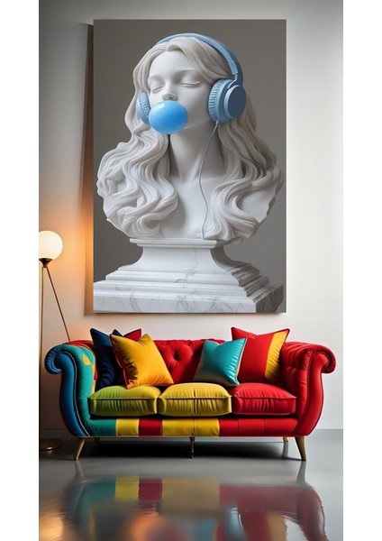 Modern Sanat Heykeli 1 Ev Duvar Salon Güzellik Salonu Ofis Dükkan Dekarasyon Kanvas Tablo