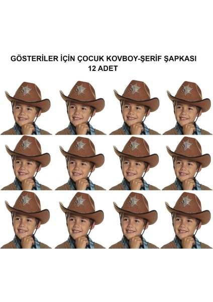 Kovboy Şerif Şapkası Kahverengi 12 Adet – Parti, Kostüm ve Gösteri Için Mükemmel Seçim fiyatları