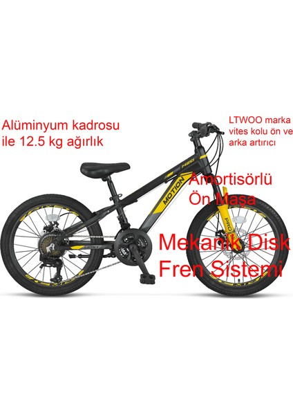 Motion 20 Jant Disk Fren Vitesli Çocuk Bisikleti 2078 (115 / 135 cm Arası Boy) fırsatları