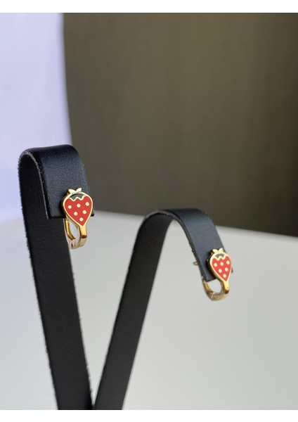 14 Ayar Altın Çilek Model J Küpe