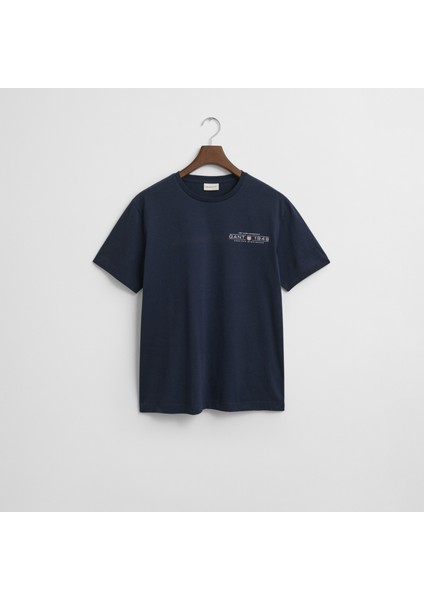 Erkek Lacivert Regular Fit Bisiklet Yaka Logolu T-Shirt fırsatları