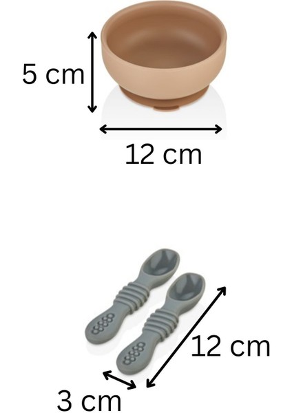 2'li Silikon Bebek Beslenme Seti / Mama Kasesi / Mama Kaşığı - Moka fırsatları