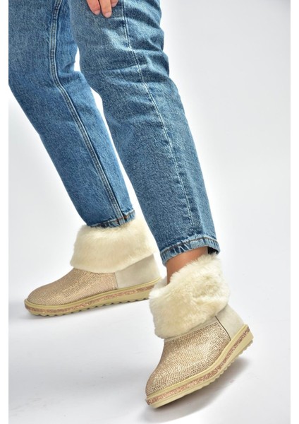 V250014702 Bej Süet Tüylü Kadın Bot fiyatları