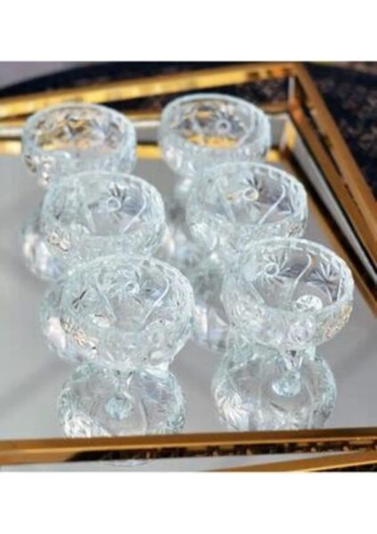 Rayan Cam Ayaklı Kase 6'lı Kristal Görünüm