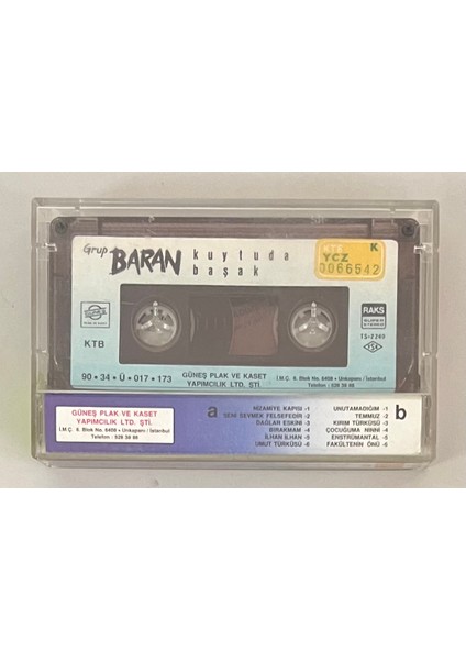 Grup Baran Kuytuda Başak Kaset (Orijinal Dönem Kağıt Baskı Kaset) fiyatları