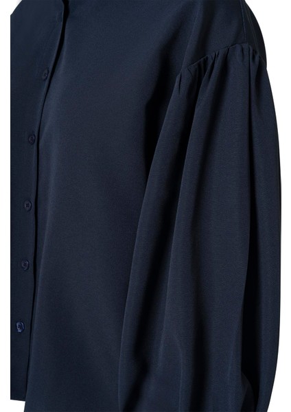 Kolu Volanlı Gömlek Lacivert modelleri