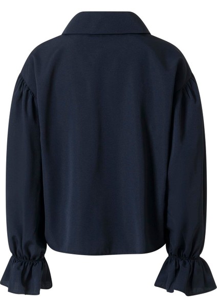 Kolu Volanlı Gömlek Lacivert indirimleri