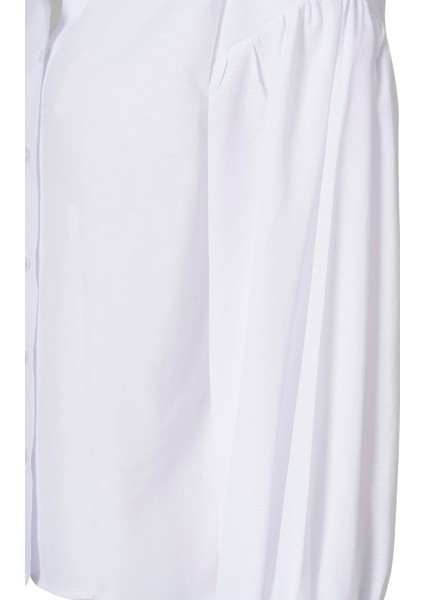 Kolu Volanlı Gömlek Beyaz modelleri