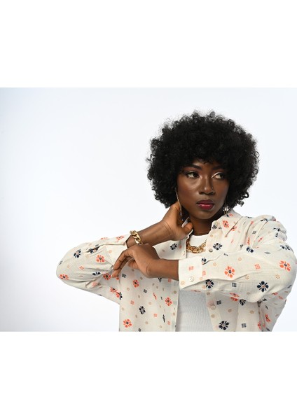 Kadın Krem Renk Oversıze Gömlek modelleri