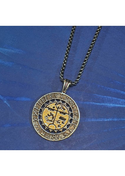 Kam Davulu Madalyon El Işçiliği 925 Ayar Gümüş Erkek Kolye fırsatları