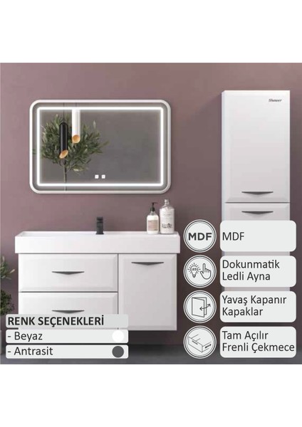 Truva Banyo Dolabı 100 cm (Boy Dolabı Dahil Değildir.) fiyatları