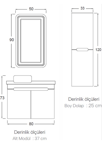 Serin Banyo Dolabı 80 cm (Boy Dolabı Dahil Değildir.) fırsatları