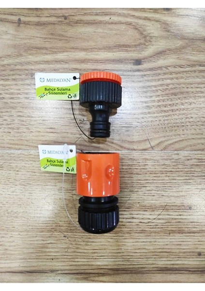 Bahçe Musluğu ve Batarya Adaptörü 1/2-3/4 Çift Ölçü ve Hortum Bağlantı Adaptörü 1/2