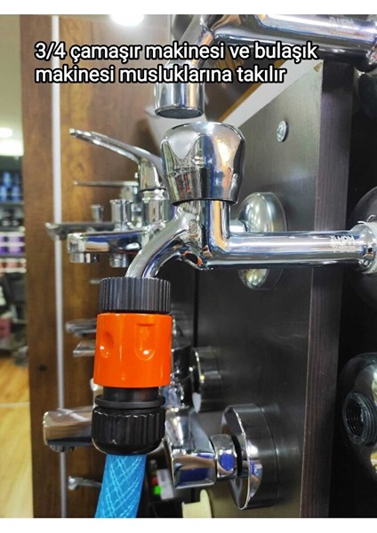 Bahçe Musluğu ve Batarya Adaptörü 1/2-3/4 Çift Ölçü ve Hortum Bağlantı Adaptörü 1/2 indirimleri