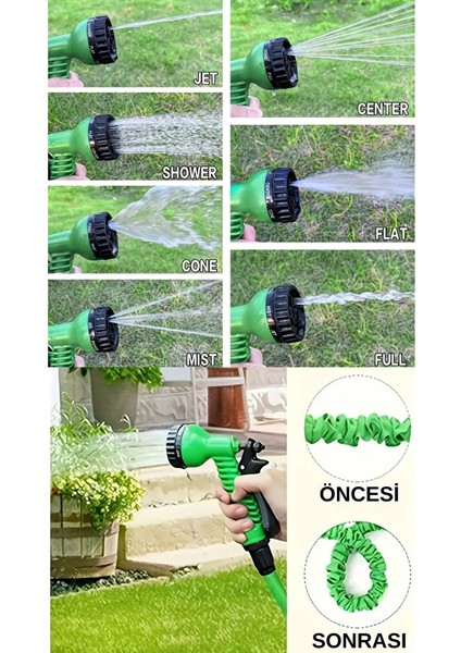 7 Fonksiyonlu Uzayan Hortum L Araç Yıkama L Bahçe Sulama L Ilaçlama L Yıkama Hortumu 15 M modelleri