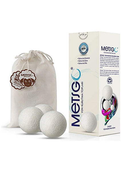 3 Adet Metsgo Yün Kurutma Topu Seti 3'lü