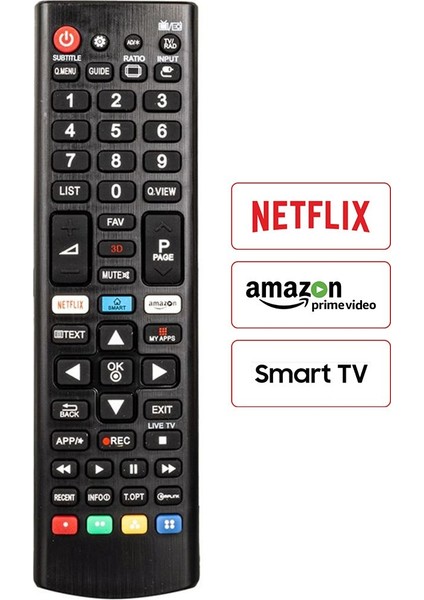 3D Netflix - Amazon Smart Tuşlu LCD LED Tv Kumanda