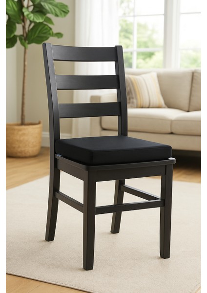 Fermuarlı 2'li Sandalye Minderi 40X40 cm Sünger Sandalye Minderi Bağcıklı Antrasit fiyatları