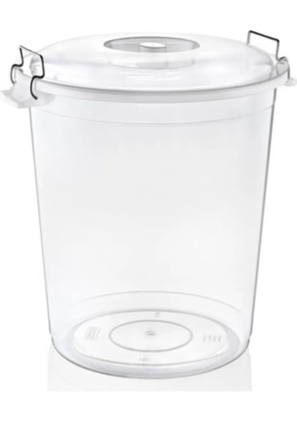 Bakliyat Kovası Şeffaf Kova 70LT Kulplu Kapaklı ROYALEKS-ASD174