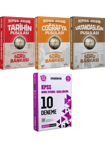 2026 Kpss Tarihin Coğrafya Vatandaşlığın Pusulası Soru Bankası - 2026 Kpss Ortaöğretim Çözümlü 10 Deneme