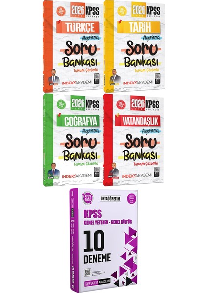 2026 Kpss Türkçe Tarih Coğrafya Vatandaşlık Algoritma Soru Bankası - 2026 Kpss Ortaöğretim Çözümlü 10 Deneme