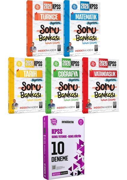 2026 Kpss Türkçe Matematik Tarih Coğrafya Vatandaşlık Algoritma Soru Bankası - 2026 Kpss Ortaöğretim Çözümlü 10 Deneme