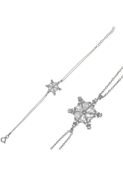 ​Gümüş Kar Çiçeği Kadın Bileklik