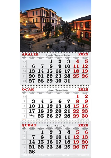 2026 Yılı Gemici Takvimi-Odunpazarı Evleri