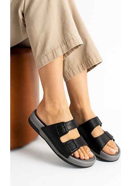 Erkek Ortopedik Dikişli Esnek Rahat Çift Monta Terlik