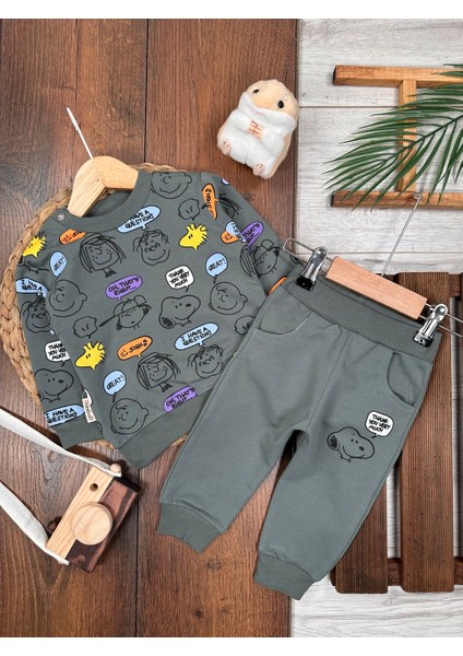 Pamuklu Karakter Desenli 2li Erkek Bebek Takım