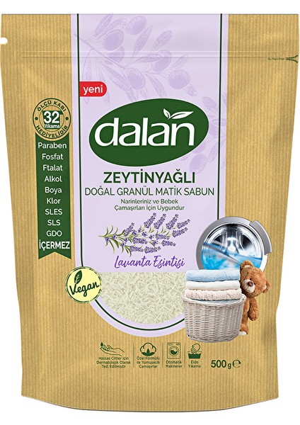 2 Adet Dalan Doğal Granül Matik Sabun Lavanta 500 G
