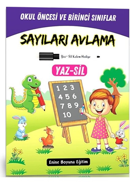 Okul Öncesi ve Birinci Sınıflar Sayıları Avlama Yaz-Sil Kitabı