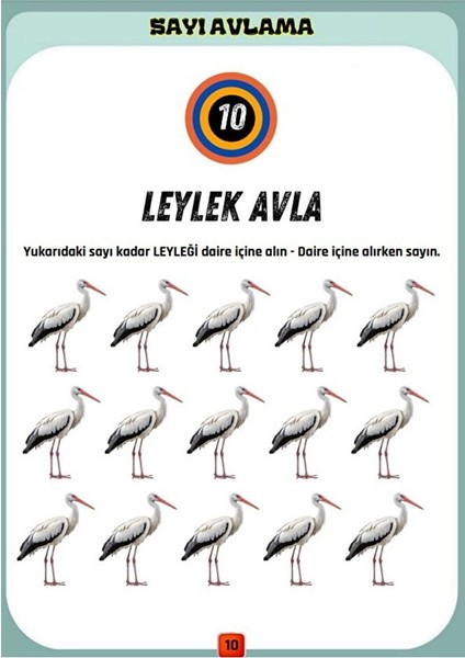 Okul Öncesi ve Birinci Sınıflar Sayıları Avlama Yaz-Sil Kitabı modelleri