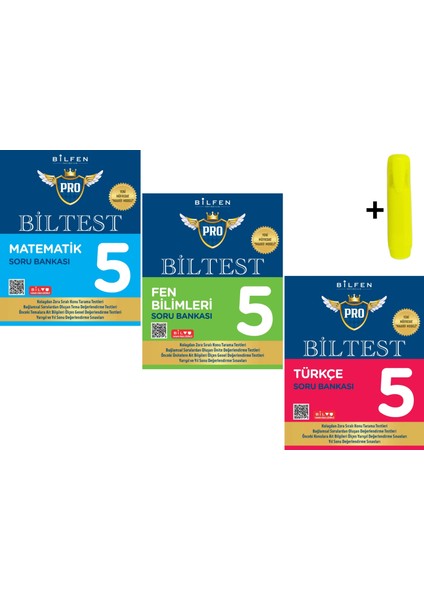 Bilfen 5. Sınıf Biltest Matematik Fen Türkçe Soru Bankası Seti